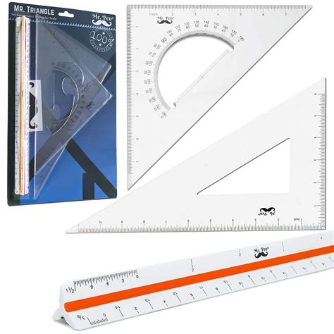 Buy Mr Pen Architectural Triangular Ruler Set With 12 Inch Triangular