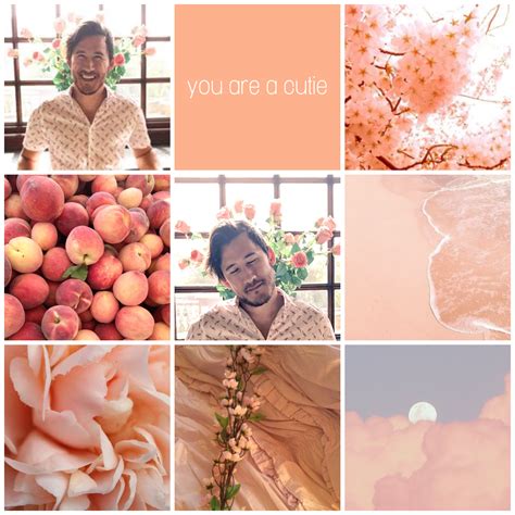 There Is A Collage With Peaches And Flowers In The Middle One Has A Man