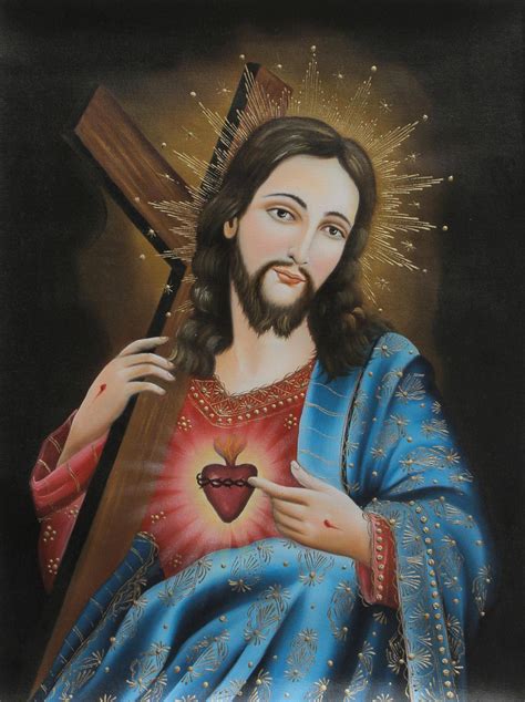 Gilded Limited Edition Christian Art Oil Painting Of Jesus Jesus With