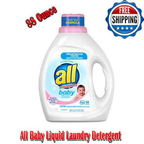 All Baby Liquid Laundry Detergent Gentle For Baby 88 Ounce 58 Loads