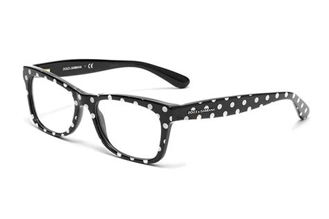 women s black and white polka dots acetate glasses with squared frame by dolce and gabbana dg3199