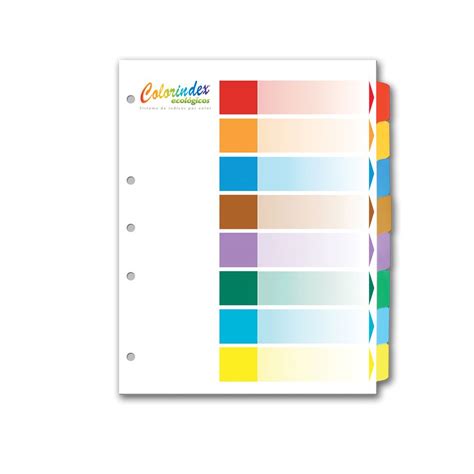 Separadores Con 8 Divisiones Colorindex Juego Officemax