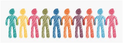 Icon Of 10 People Standing In A Row Cartoon People Supporting Hd Png