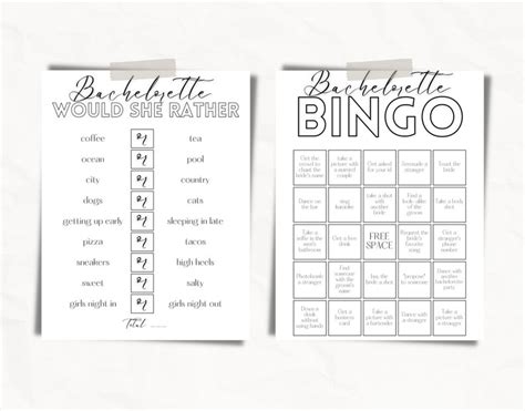 Bachelorette Party Game Bundle Classic Rose Etsy