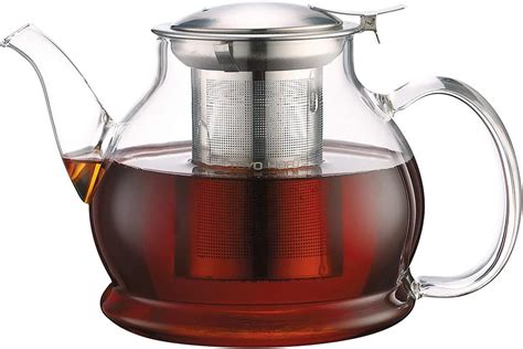 Toyo Hofu Clear Glass Teapot With Removable Stainless Steel Infuser Tea Pot For Loose Leaf Tea