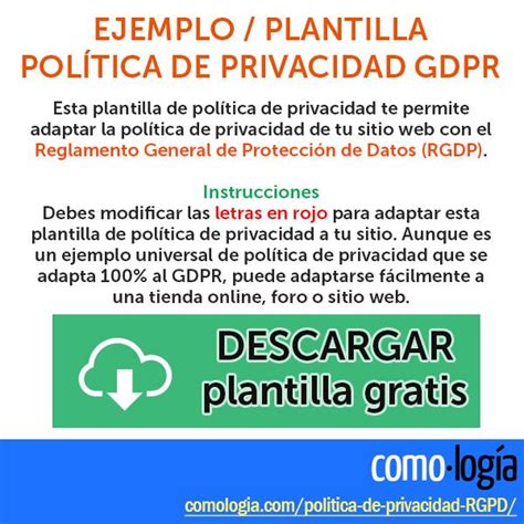 Política De Privacidad Rgpd Qué Debe Decir Plantilla Descargable