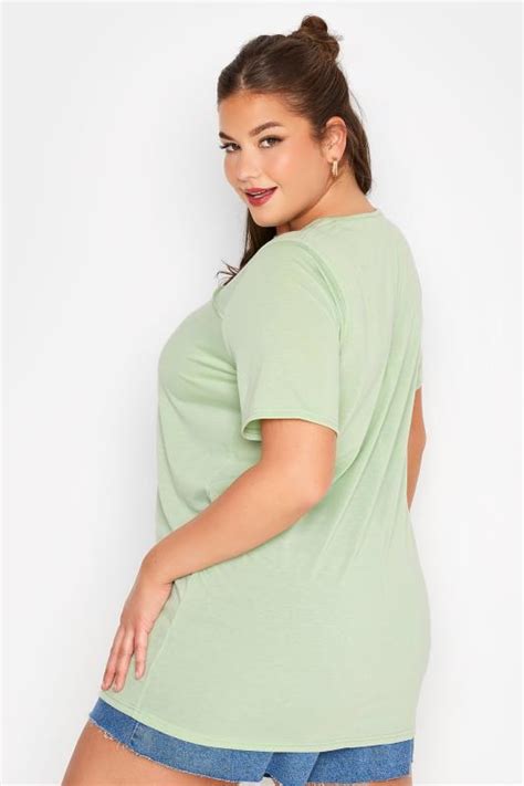 Limited Collection Plus Size Sage Green Exposed Seam T Shirt Yours