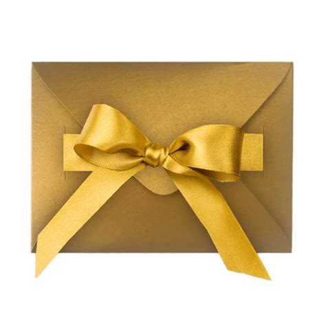 T Envelope With Gold Coloured Ribbon Transparent Png Stickpng