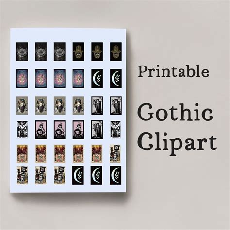 Gothic Clipart Printable Resin Clipart Tarot And Pastel Etsy
