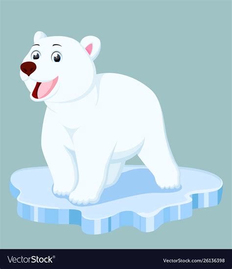 Cute Polar Bear Cartoon Royalty Free Vector Image