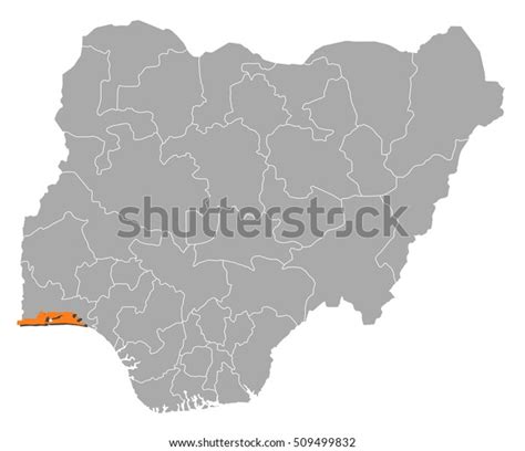 Map Nigeria Lagos Stock Vector Royalty Free 509499832 Shutterstock
