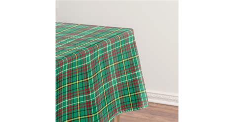 Green Vintage Christmas Plaid Tablecloth Zazzle