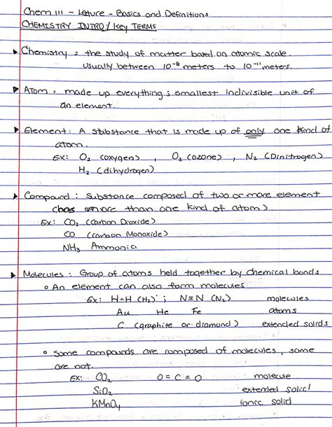 Chem 111 Lecture 1 Chem Lecture 1 The Basic And Intro Into Chemistry