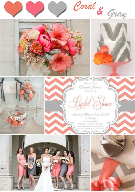 2014 Unique Coral And Gray Wedding Color Ideas And
