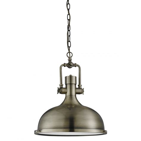 Searchlight Lighting Industrial Ceiling Pendant Light In Antique Brass