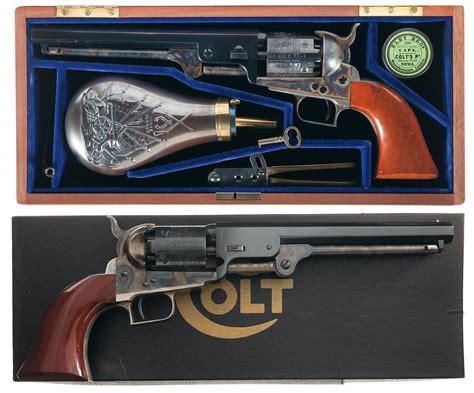 Two Early Colt Black Powder Series Revolvers W Original Flip To Rock