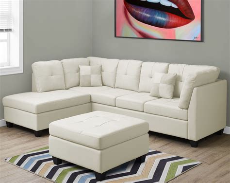 Related searches for bonded leather sectional sofas: Ivory Bonded Leather Sectional Sofa from Monarch | Coleman ...