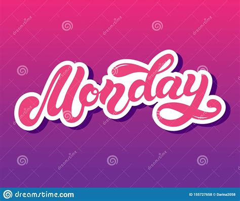 Monday Day Of The Week Stock Illustration Illustration Of Vector