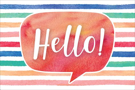 Watercolor Hello Postcards Tcr4764 Teacher Created Resources