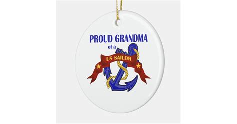 Proud Grandma Of A Us Sailor Ornament Zazzle