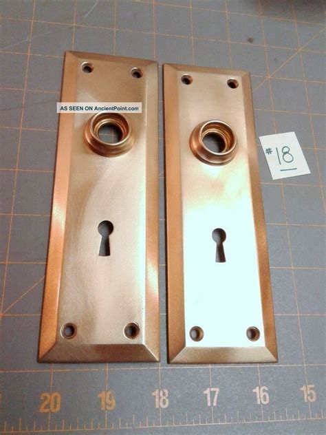 2 Antique Brass Door Knob Face Plates Polished Circa 1930