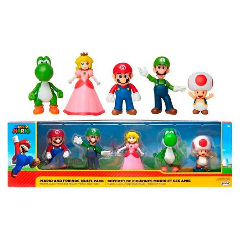 Set Super Mario 5 Figuras Mario Y Sus Amigos De 6cm Articulable Oechsle