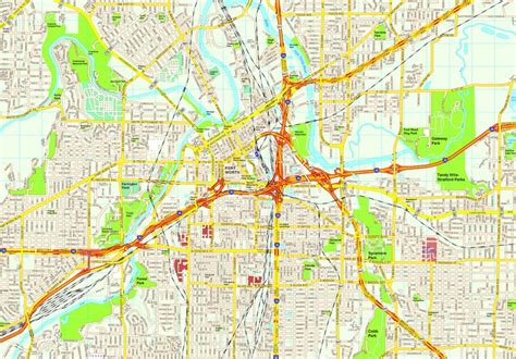 Fort Worth Map Eps Illustrator Vector City Maps Usa America Order