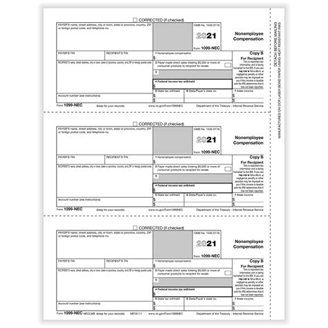 2022 1099 Nec Recipient Copy B Cut Sheet Hrdirect Fillable Form 2024