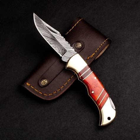 Hemingway Handmade Damascus Steel Pocket Knife Forseti Knives Touch