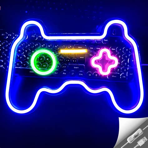 Game Neon Sign Gamepad Shape Led Neon Lights Signs For Wall Decor