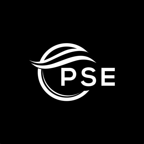 PSE letter logo design on black background. PSE creative circle logo