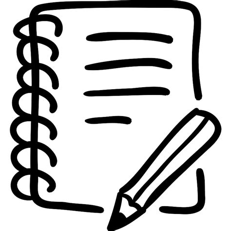 Notebook And Pencil Hand Drawn Writing Tools Vector Svg Icon Svg Repo