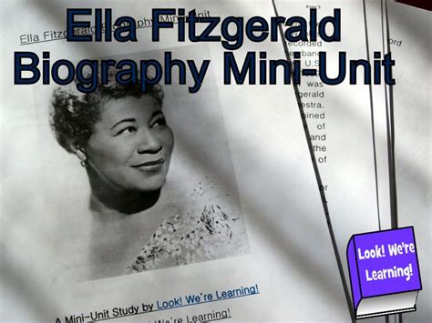 Ella Fitzgerald Biography Mini Unit Mini Units Ella Fitzgerald The Unit