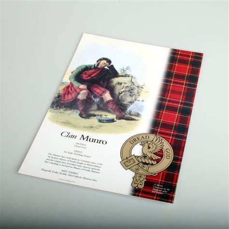 Munro Scottish Clan Poster A4 Scottish Clans Clan Scottish Ancestry