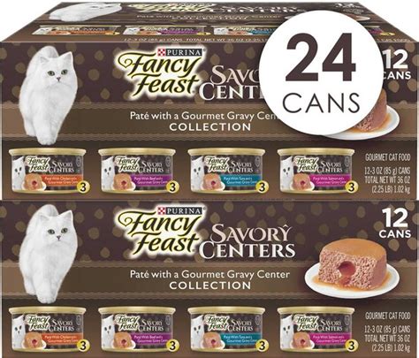 Fancy Feast Savory Centers Variety Pack Canned Cat Food 3 Oz Case Of