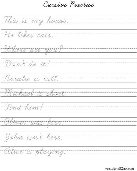 Free Printable Cursive Handwriting Worksheets Pdf