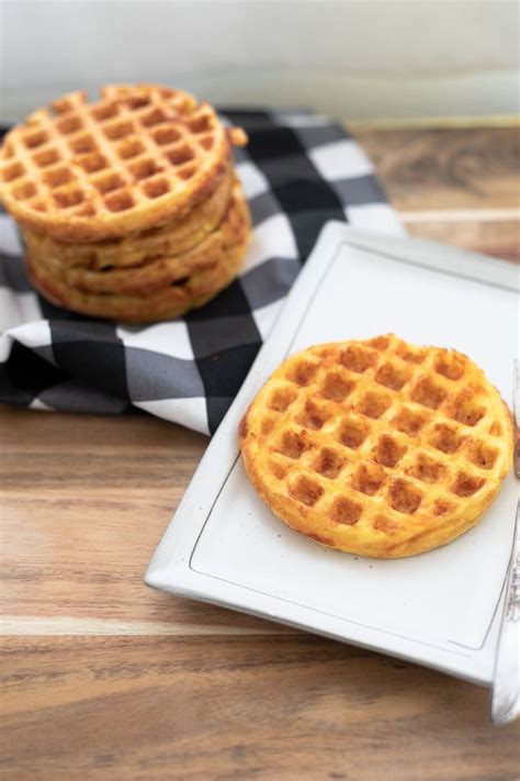 Sounds weird, but tastes delicious! Simple Keto Chaffles Recipe - Yellow Glass Dish | Low Carb | THM-S | GF | Recipe | Baking with ...
