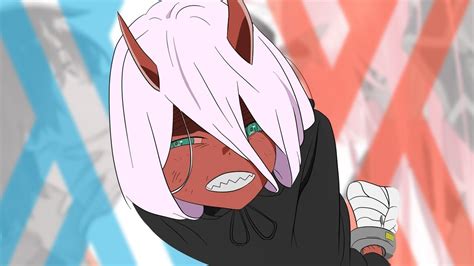 Quotred Oni Zero Two Chibiquot Sticker By Facevii Redbubble