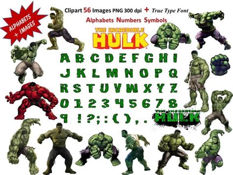 Incredible Hulk Full Alphabet Clipart Images Dpi Transparent