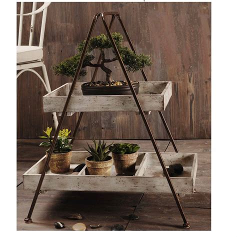 Wooden 2 Tiered Stand