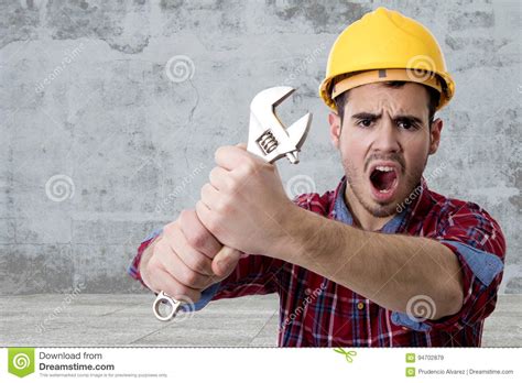 worker screaming tools stock image image of assembly 94702879