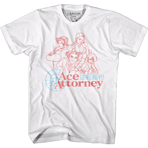 Ace Attorney Vintage Japanese T Shirt Mens Gaming T Shirts Societees