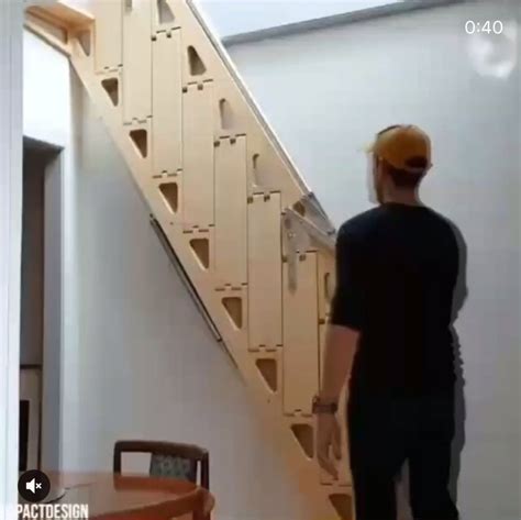 This Foldable Stairs Beamazed Tiny Spaces Small Apartments Attic