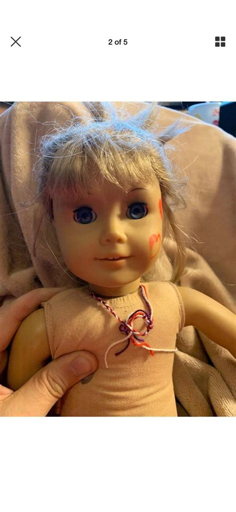 American Girl Doll Face Has Marker On It As Is See Photo For Two