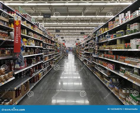 Food Aisle In A Walmart Supermarket Store In Usa Editorial Photo