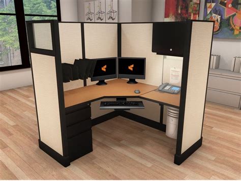 The Office Leader 5 Powered L Shape Cubicle Workstation