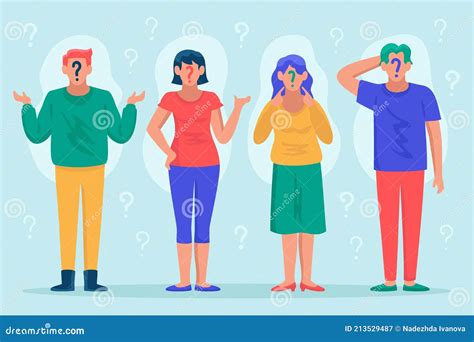 Flat Illustration People Asking Questions Vector Illustration Stock