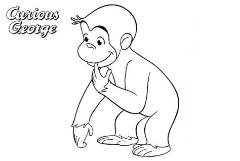 Free printable monkey coloring page. Curious George Coloring Pages Line Drawing - Free ...