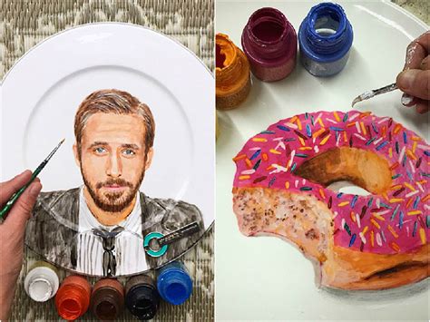 Is there anything you like to eat? Beautiful Hyper-Realistic Plate Drawings Of Celebrities ...