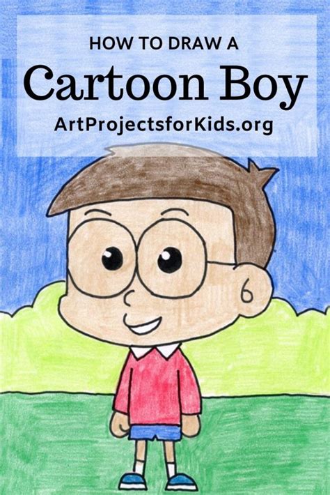 Cute, boy, cartoon, cute, cartoon, drawing, education, fun, happy, isolated, kid, learning, school, kid, white, background. How to Draw Boys · Art Projects for Kids